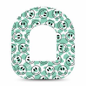 ExpressionMed Happy Cow Print Pod Tape, Single, Pastel Smileys Inspired, CGM Plaster Patch Design