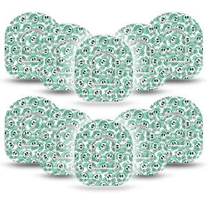 ExpressionMed Happy Cow Print Omnipod Tape, 10-Pack Tape and 10-Pack Sticker Cheerful Bovine, Adhesive Patch Pump Design