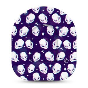 Aliens Pod Sticker with Matching Pod Adhesive Tape Single Spooky Alien Head Pattern Vinyl Pump Design