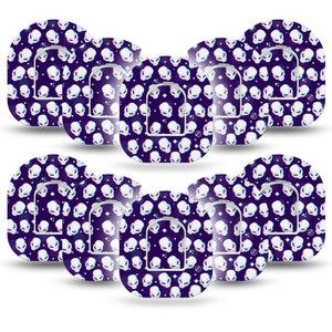 ExpressionMed Aliens Pod Tape Large eyed ET creature, 10-Pack tape and 10-Pack Sticker, Omnipod Fixing Ring Patch Design