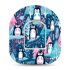 ExpressionMed Penguins Pod Tape Little Birds, Single Tape and Single Sticker, CGM Plaster Patch Design