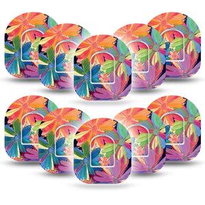 ExpressionMed Flower Song Omnipod 10-Pack Exclusive Etta Vee Art Adhesive Patch Pump Design with center stickers