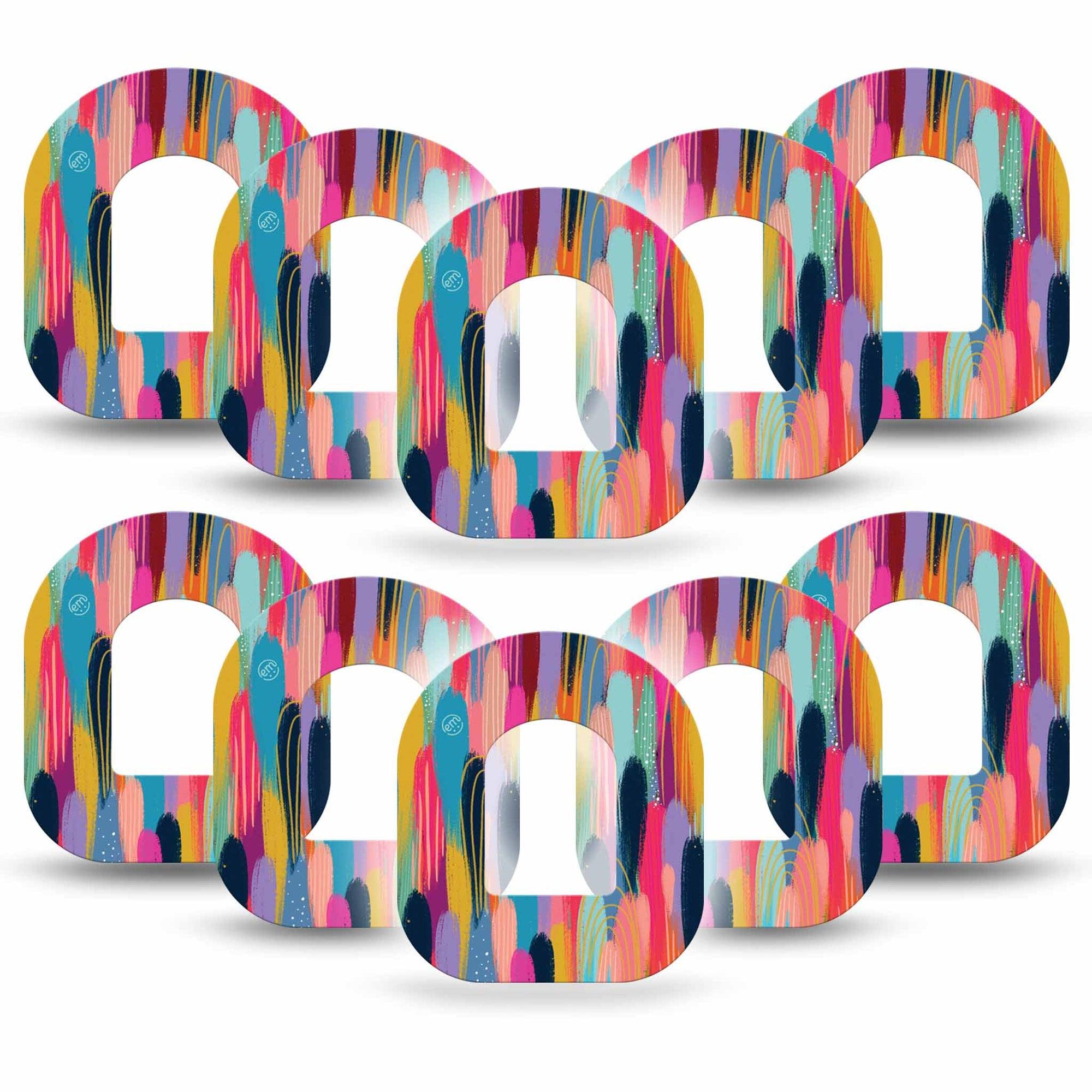 ExpressionMed Brush Strokes Omnipod 10-Pack Modern Abstract art by Etta Vee Adhesive Patch Pump Design