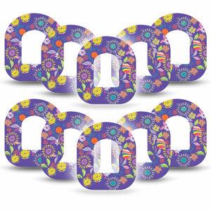 ExpressionMed Purple Flower Omnipod 10-Pack Unique Etta Vee Creations Adhesive Patch Pump Design