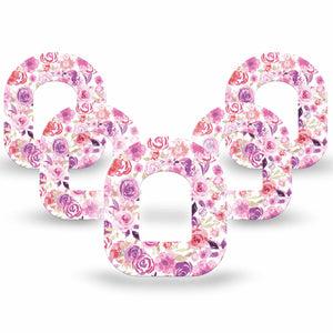 ExpressionMed Romantic Blooms Omnipod 5-Pack Tape Flower Design Adhesive Patch Pump Design