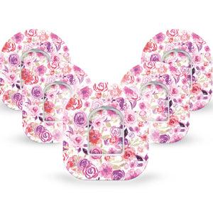 ExpressionMed Romantic Blooms Omnipod 5-Pack Tape and 5-Pack Sticker Flower Design Adhesive Patch Pump Design