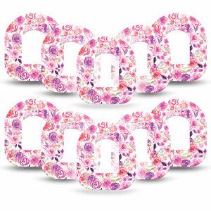 ExpressionMed Romantic Blooms Omnipod 10-Pack Tape Flower Design Adhesive Patch Pump Design
