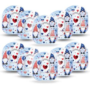 ExpressionMed Summer Gnomies Omnipod Tape 10-Pack Tape and 10-Pack Tape USA Flag Adhesive Patch Pump Design