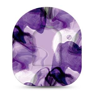 ExpressionMed Purple Storm Omnipod Full Wrap Center Sticker and Mini Tape Sheer Like Purples Vinyl Sticker and Tape Design Pump Design