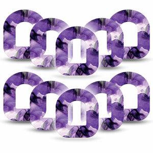 ExpressionMed Omnipod Tape 10-Pack Sticker and Tape purple swirly cloud Adhesive Patch Pump Design