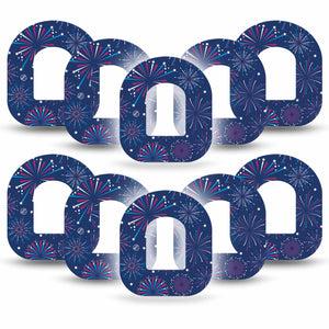 ExpressionMed Night Sky Celebration Omnipod Tape, 10-Pack Tape Star-Spangled Adhesive Tape Pump Design