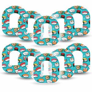 ExpressionMed Silly Sushi Omnipod Tape 10-Pack Sushi Roll Characters Adhesive Patch Pump Design