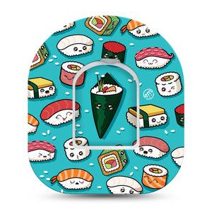 ExpressionMed Silly Sushi Omnipod Tape Single Tape and Single Sticker Sushi Rolls and Sesame Seeds Adhesive Patch Pump Design