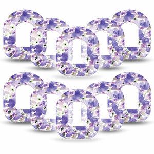 ExpressionMed Italian Blooms Omnipod Tape 10-Pack Amethyst Watercolor Painted Garden Adhesive Patch Pump Design