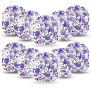 ExpressionMed Italian Blooms Omnipod Tape 10-Pack Tape and 10-Pack Sticker Soothing Purple Lavender Flowers Adhesive Patch Pump Design