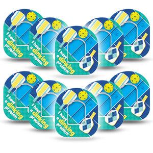 ExpressionMed Pickleball Omnipod Tape 10-Pack Tape and 10-Pack Sticker Playful Pickleball Dink Inspired Adhesive Patch Pump Design