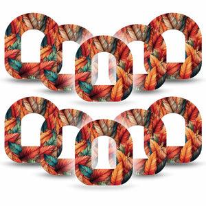 ExpressionMed Fall Leaf Feathers Omnipod Tape 10-Pack Decorative Fall Inspired Feathers Adhesive Patch Pump Design