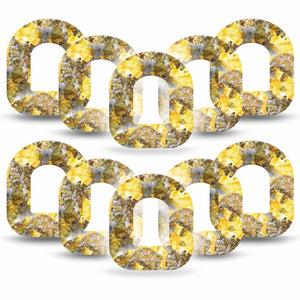ExpressionMed Fall Camo Omnipod Tape 10-Pack Muted Yellow Camo Adhesive Patch Pump Design