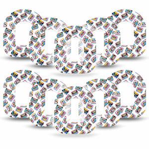 ExpressionMed Vintage Music Tapes Omnipod Tape 10-Pack Tape Vintage Cassette Tapes, Adhesive Tape Pump Design