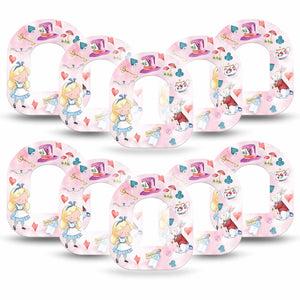 ExpressionMed Alice in Wonderland Omnipod Tape 10-pack Tape Pink Alice In Wonderland Story Motifs, Adhesive Patch Pump Design