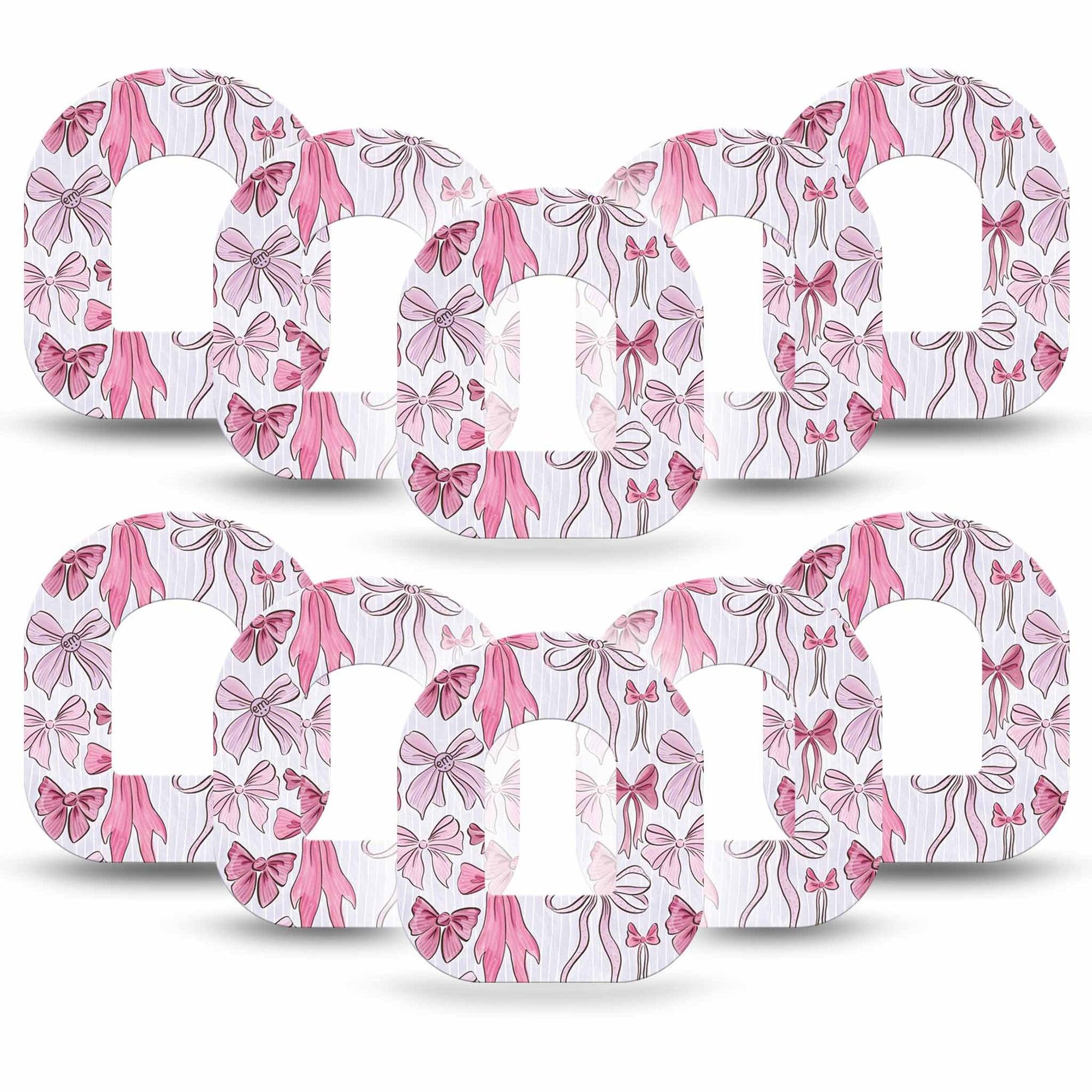 ExpressionMed Bows and Ribbons Omnipod Tape 10-Pack Tape Pink Ribbon Bows, Adhesive Patch Pump Design