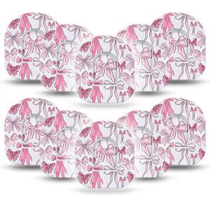 ExpressionMed Bows and Ribbons Omnipod Tape 10-Pack Tape and 10-Pack Sticker Beautiful Pink Bow, Adhesive Patch Pump Design