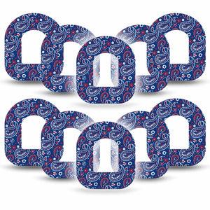 ExpressionMed Independence Paisley Omnipod Tape 10-Pack Tape Fun Summer Paisley, Adhesive Patch Pump Design