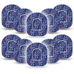 ExpressionMed Independence Paisley Omnipod Tape 10-Pack Tape and 10-Pack Sticker Independence Day Paisley, Adhesive Patch Pump Design