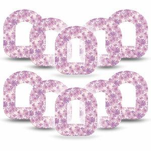 ExpressionMed Purple Daisy Omnipod Tape, 10-Pack Tape Gentle Pastel Lilac Florals, Adhesive Patch Pump Design