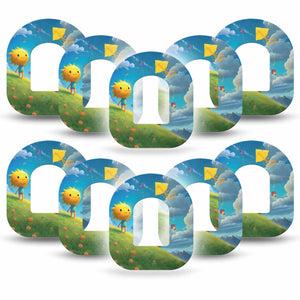 ExpressionMed Summer Kite Omnipod Tape, 10-Pack Tape Sun Inspired Character, Adhesive Patch Pump Design