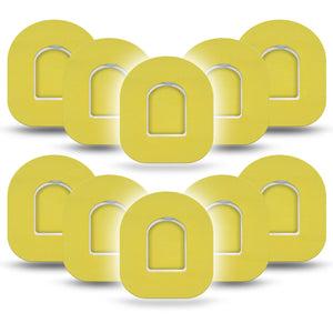 ExpressionMed Butter Yellow Omnipod Tape, 10-Pack Tape and 10-Pack Sticker Solid Shade Of Pink, Adhesive Patch Pump Design