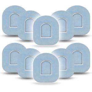 ExpressionMed Light Wash Jeans Omnipod Tape, 10-Pack Tape and 10-Pack Sticker Color Sample Inspired, Adhesive Patch Pump Design