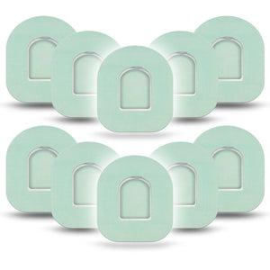 ExpressionMed Mint Green Omnipod Mini Tape, 10-Pack Tape and 10-Pack Sticker Solid Color, Adhesive Tape Pump Design