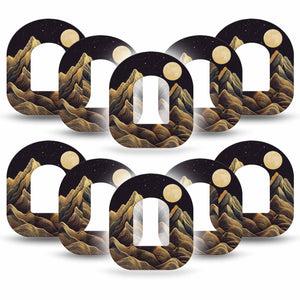 ExpressionMed Black Mountain Omnipod Tape, 10-Pack Tape Full Moon Mountains, Adhesive Patch Pump Design