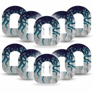 ExpressionMed Tentacles Omnipod Tape, 10-Pack Tape Moody Ocean Print, Adhesive Patch Pump Design