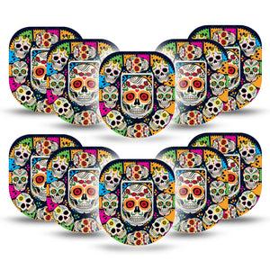 ExpressionMed Dia De Los Muertos Pod Overpatch 10-Pack with center stickers