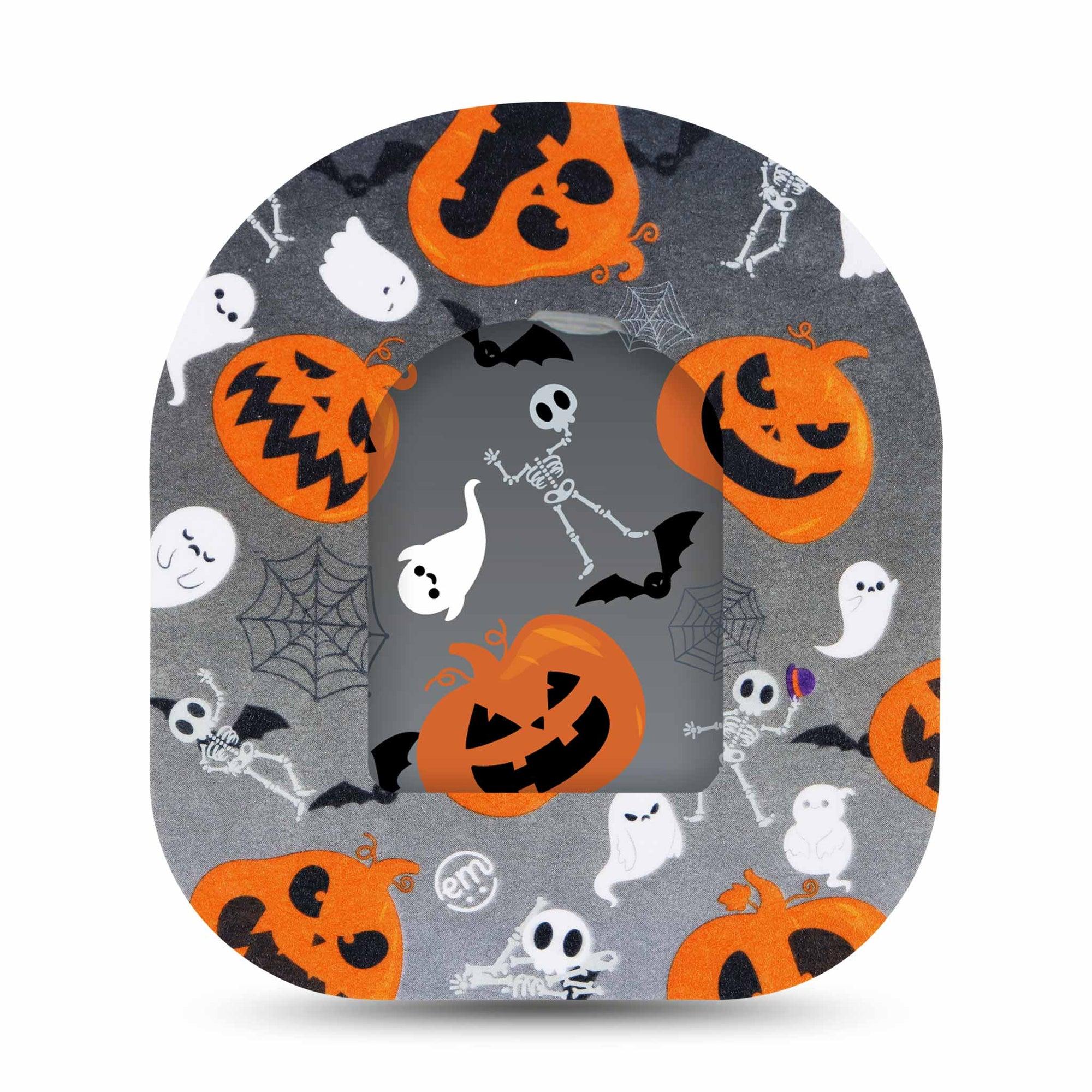 ExpressionMed Halloween Pod Sticker with Tape Halloween Ghouls Pumpkins Vinyl Pump Design