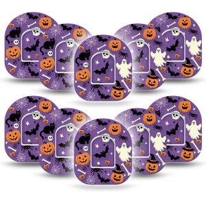 ExpressionMed Happy Halloween Omnipod Tape 10-Pack Tape and 10-Pack Sticker Fun Spooky Halloween Designs Adhesive Patch Pump Design