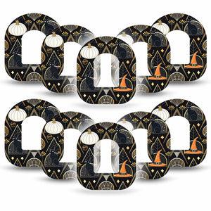 ExpressionMed Art Deco Halloween Omnipod Tape, 10-Pack Tape Classic Halloween Motifs, Adhesive Patch Pump Design