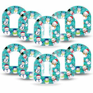ExpressionMed Snowman Celebration Omnipod Patch, 10-Pack, Winter Themed CGM Adhesive Tape Design