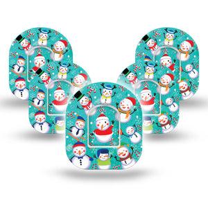 ExpressionMed Snowman Celebration Pod Tape 5 Stickers and 5 Tapes, Frosty Decor Adhesive Tape Pump Design