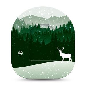 ExpressionMed Winter Wonderland Pod Sticker Trees and Snow, Medtronic CGM Sticker and Tape Design