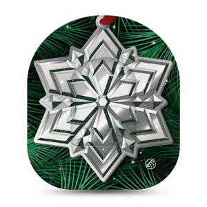 ExpressionMed Metallic Snowflake Pod Sticker Silver Holiday, Omnipod Sticker and Tape Design