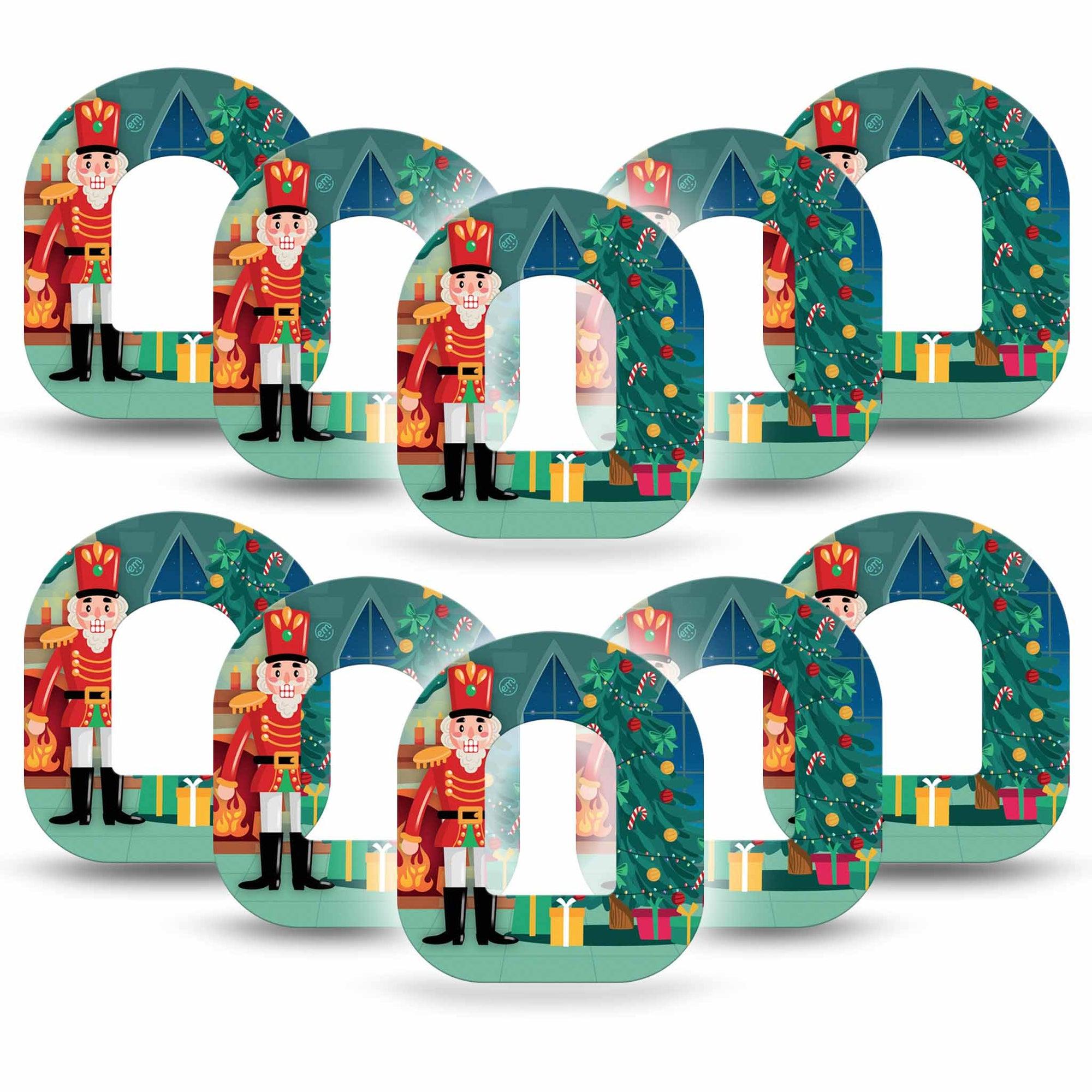 ExpressionMed Nutcracker Omnipod Tape 10-Pack Tape Christmas Theme Nutcracker, Adhesive Patch Pump Design