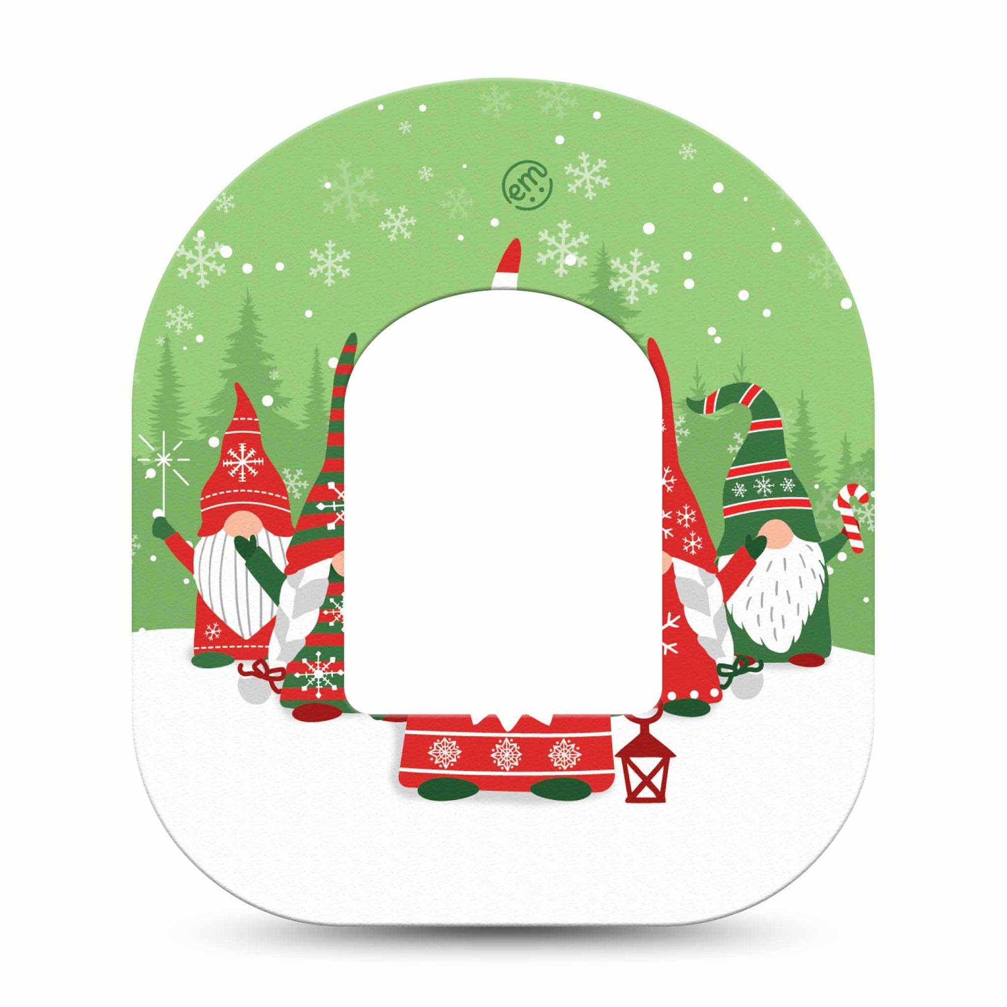 ExpressionMed Holiday Gnomies Omnipod Tape Single Tape Holiday Cheer Gnomes, Adhesive Patch Pump Design
