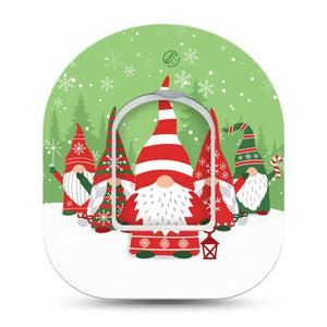 ExpressionMed Holiday Gnomies Omnipod Tape Single Tape and Single Sticker Christmas Magic Gnomies, Adhesive Patch Pump Design