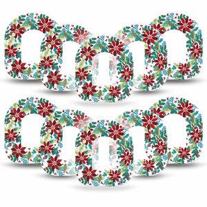 ExpressionMed Christmas Wreath Omnipod Tape 10-Pack Tape Welcoming Holiday Garland, Adhesive Patch Pump Design