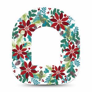 ExpressionMed Christmas Wreath Omnipod Tape Single Tape Happy Holidays Themed Wreath, Adhesive Patch Pump Design