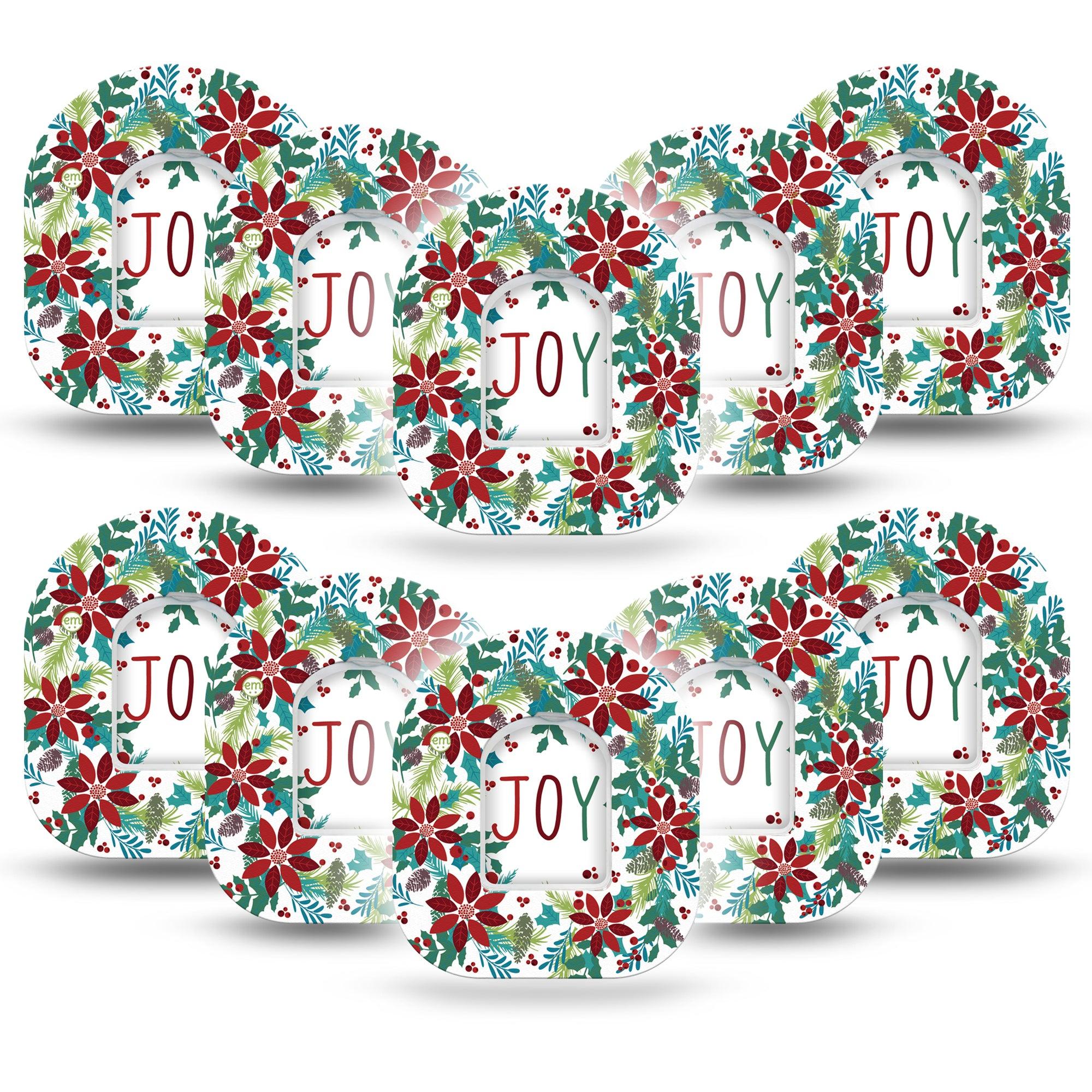 ExpressionMed Christmas Wreath Omnipod Tape 10-Pack Tape and 10-Pack Sticker Winter Holiday Feeling Wreath, Adhesive Patch Pump Design