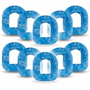 ExpressionMed Falling Snow Omnipod Tape, 10-Pack Tape Winter Snow, Adhesive Patch Pump Design